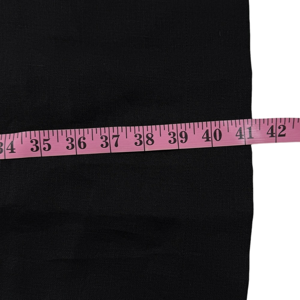 Sauths Black Linen Smock Dress Womens Size M Raglan Long Sleeve Midi Capri - Picture 8 of 13